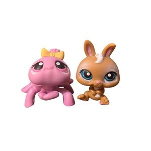 Authentic Littlest Pet Shop bundle Spider and Bunny